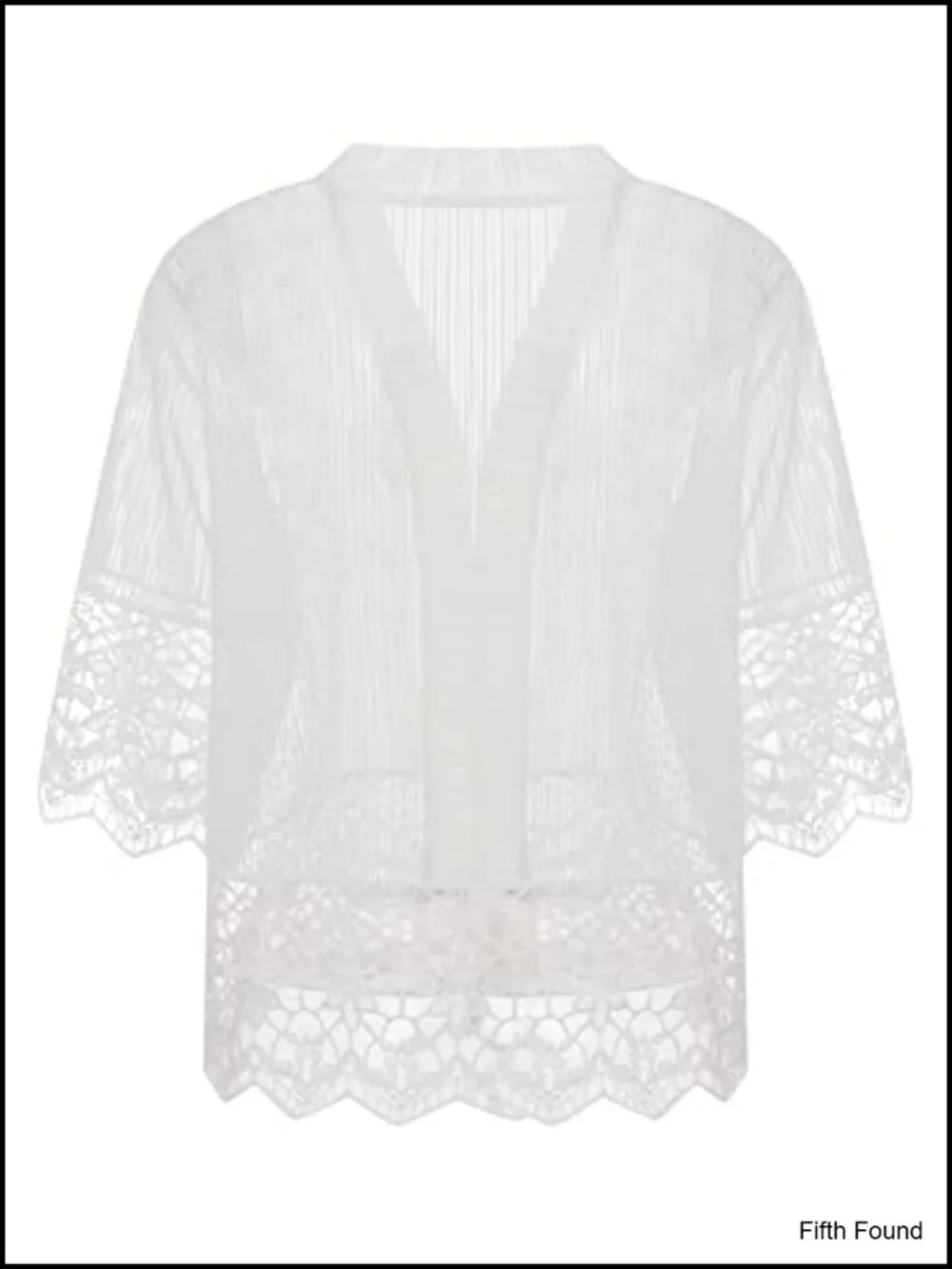 Lace Crochet Cardigan Short Sleeve Sheer Cover Up Open Front Kimono Tops